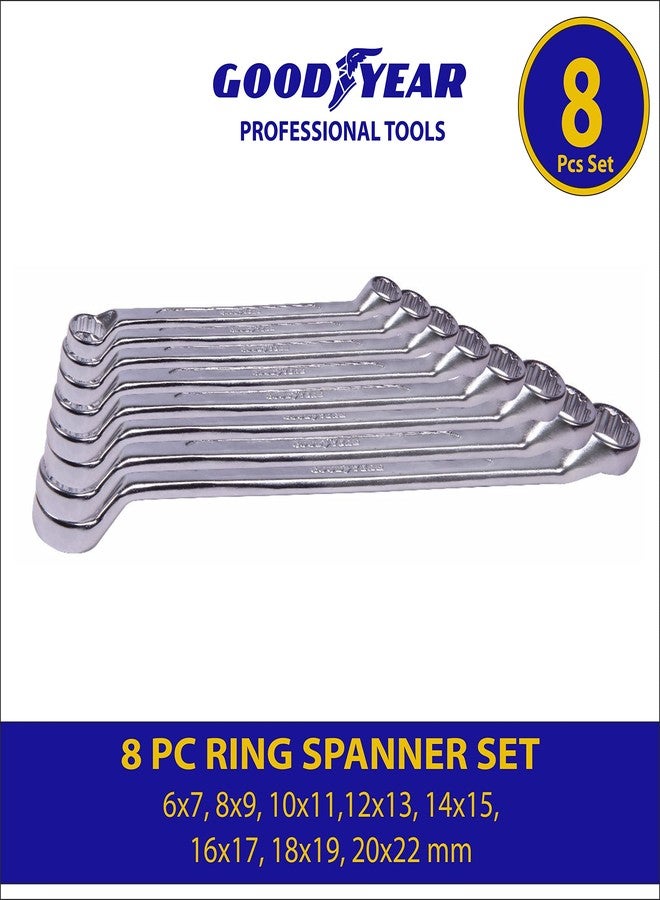 Goodyear Metal Ring Spanner Set (Silver, 8-pieces) (Gy-10141) - Image 2